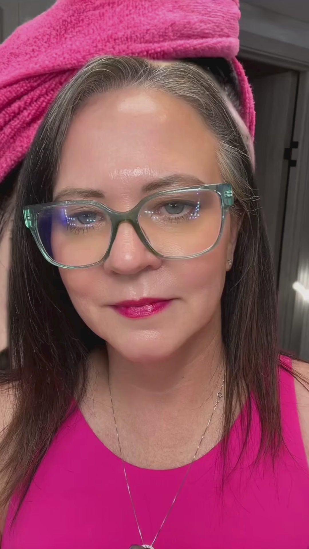 TikTok influencer testimonial on The Phix philler Peptide Serum, highlighting the serum's skin health benefits and showcasing her before and afters.